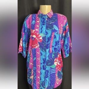 Vintage Bobbi Brooks Colorful Abstract Blouse